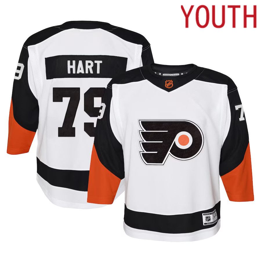 Youth Philadelphia Flyers #79 Carter Hart White Special Edition Premier Player NHL Jersey